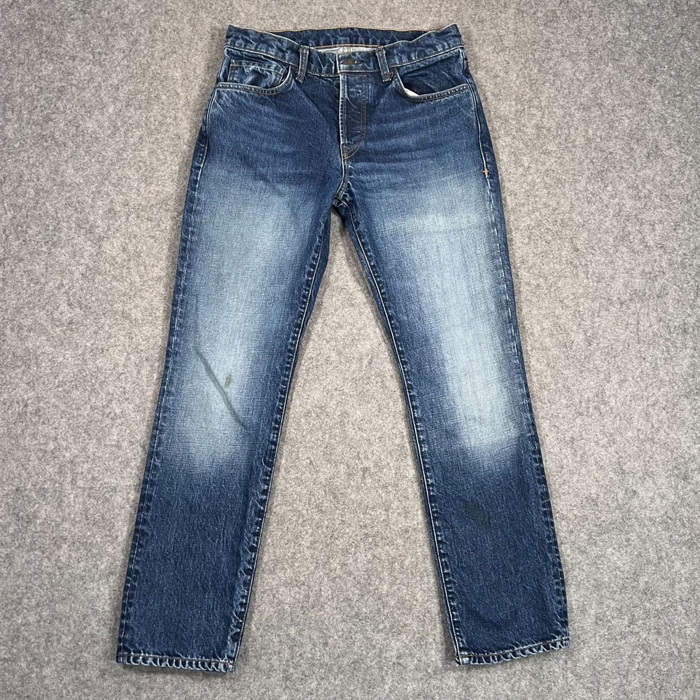 Imogene + Willie Faded Dark Wash Blue Denim Slim Fit Jeans Men's Size 29"X28"